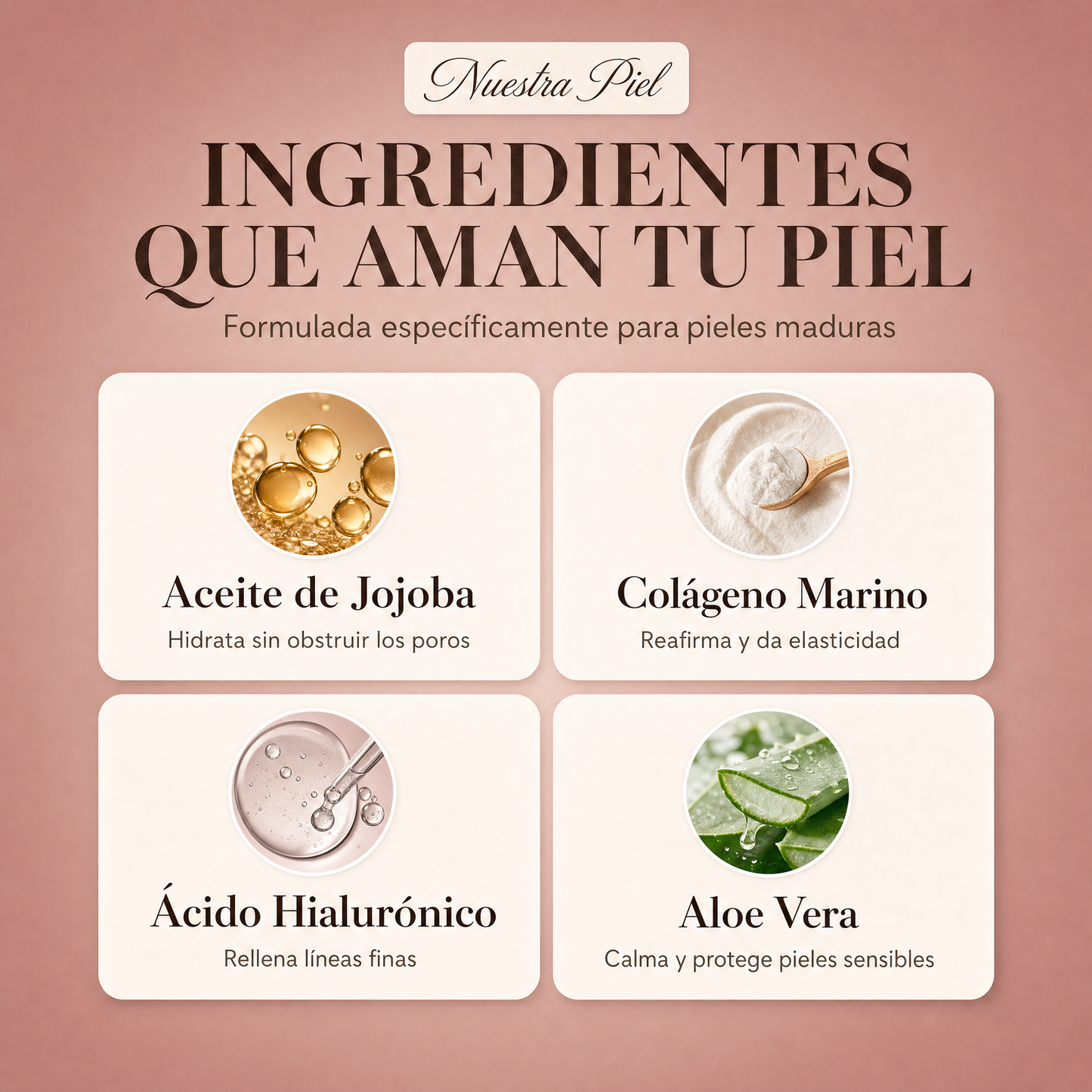 Base de Maquillaje Antiedad con Tecnología Coreana SPF 50: se adapta a tu tono de piel para un acabado natural