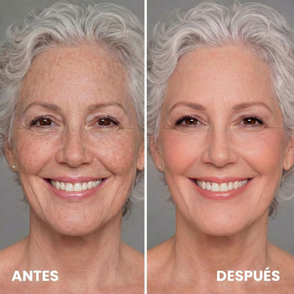 Base de Maquillaje Antiedad con Tecnología Coreana SPF 50: se adapta a tu tono de piel para un acabado natural