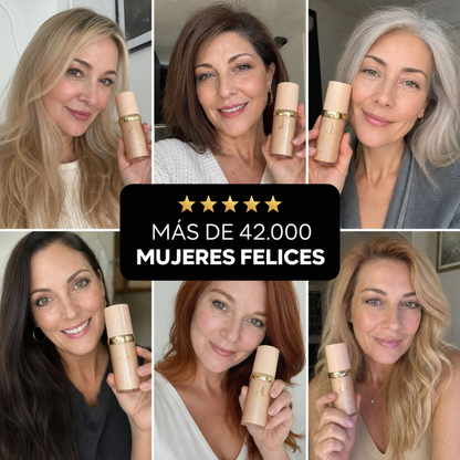 Base de Maquillaje Antiedad con Tecnología Coreana SPF 50: se adapta a tu tono de piel para un acabado natural